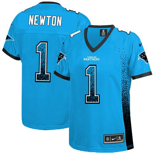 Women's Elite Cam Newton Nike Jersey Blue - #1 Drift Fashion NFL Carolina Panthers